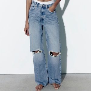 zara high rise full length jeans